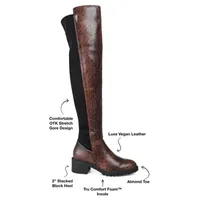 Journee Collection Womens Aryia Stacked Heel Over the Knee Boots