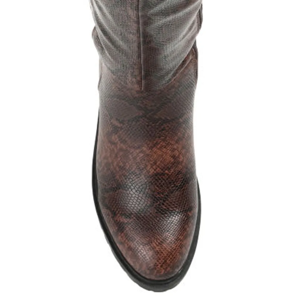 Journee Collection Womens Aryia Stacked Heel Over the Knee Boots