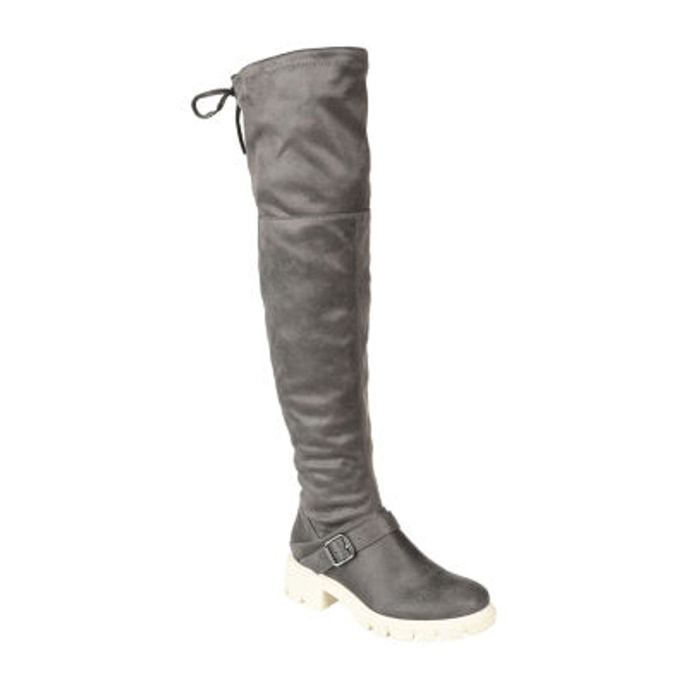 Journee Collection Womens Salisa Wide Calf Block Heel Over the Knee Boots