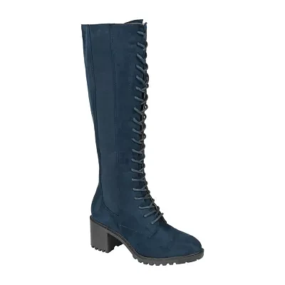 Journee Collection Womens Jenicca Wide Calf Stacked Heel Dress Boots