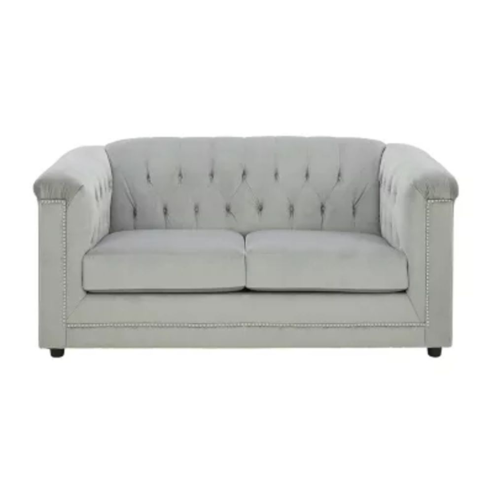 Signature Design by Ashley® Josanna Velvet Chesterfield Loveseat