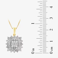 Diamond Blossom Womens 1 CT. T.W. Lab Grown White Diamond 10K Gold Pendant Necklace