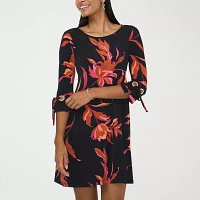 MSK Womens 3/4 Sleeve Floral Shift Dress