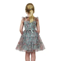 Lilt Little & Big Girls Short Sleeve Ruffled A-Line Dress