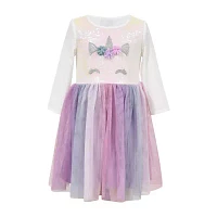 Lilt Little & Big Girls 3/4 Sleeve Fitted Tutu Dress