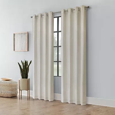 Ashcroft Grommet Top Light-Filtering Single Curtain Panels