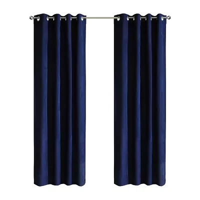 Chenille Grommet Top Energy Saving 100% Blackout Single Curtain Panels