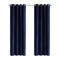 Chenille Energy Saving 100% Blackout Grommet Top Single Curtain Panel