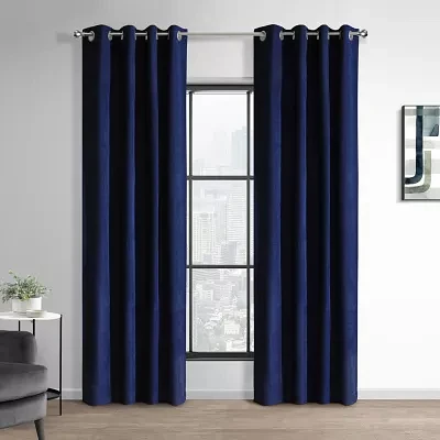 Chenille Energy Saving 100% Blackout Grommet Top Single Curtain Panel