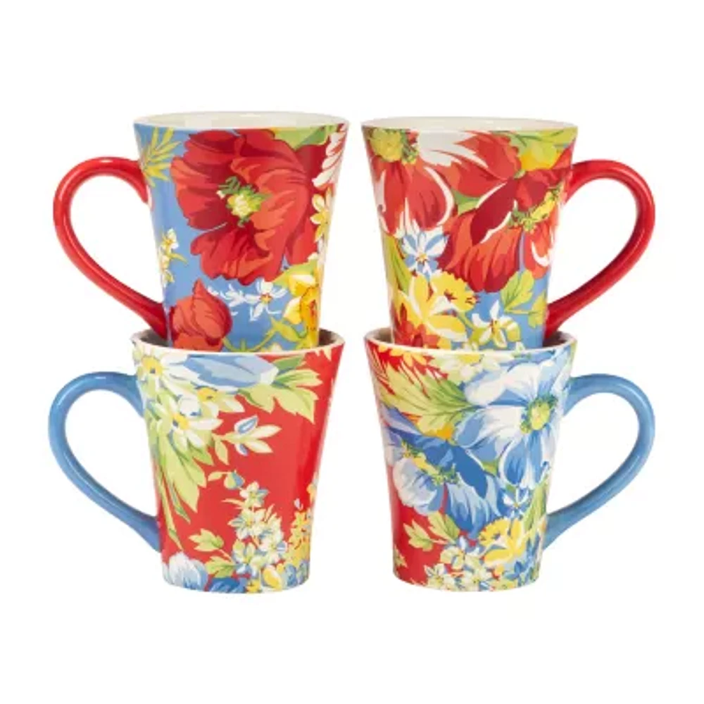 Certified International Blossom 4-pc. Coffee Mug Set