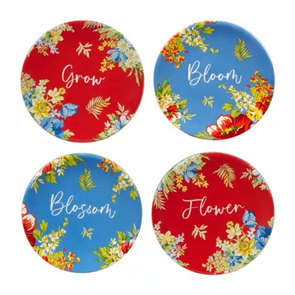 Certified International Blossom 4-pc. Earthenware Appetizer Plate