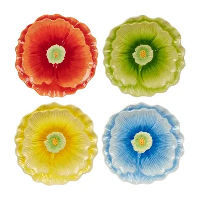 Certified International Blossom 4-pc. Earthenware Dessert Plate