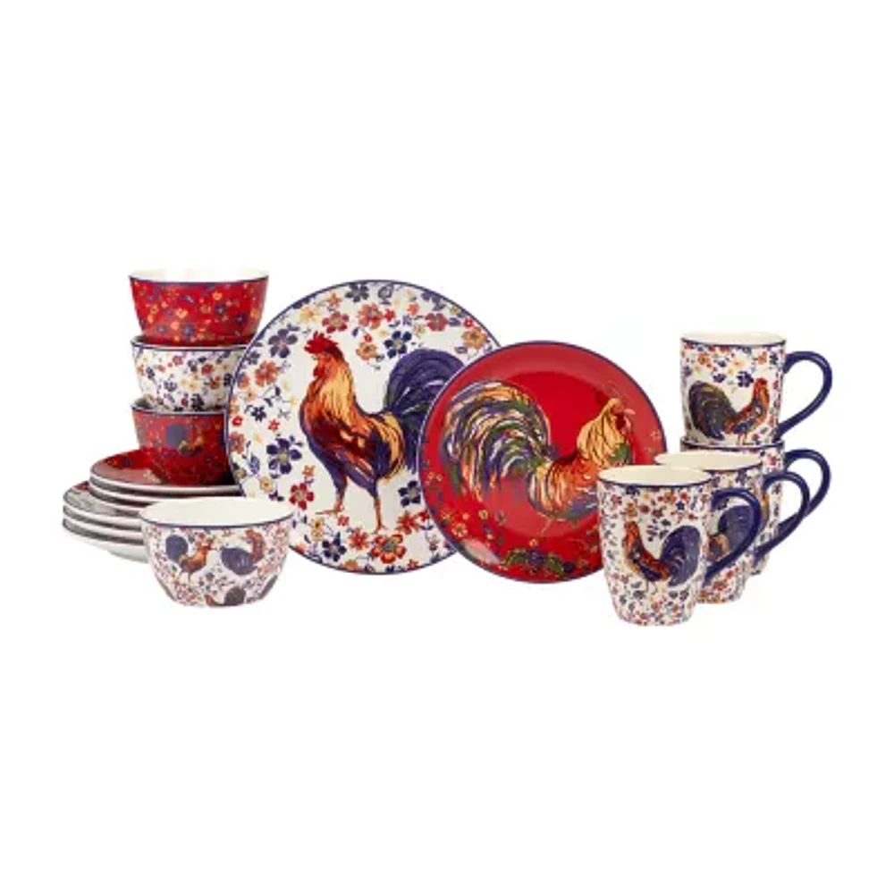 Certified International Morning Rooster 16-pc. Earthenware Dinnerware Set