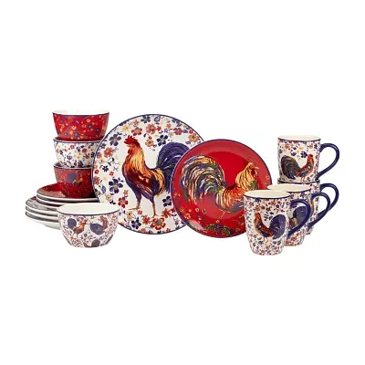 Certified International Morning Rooster 16-pc. Earthenware Dinnerware Set