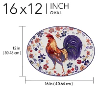 Certified International Morning Rooster Serving Platter