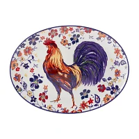 Certified International Morning Rooster Serving Platter