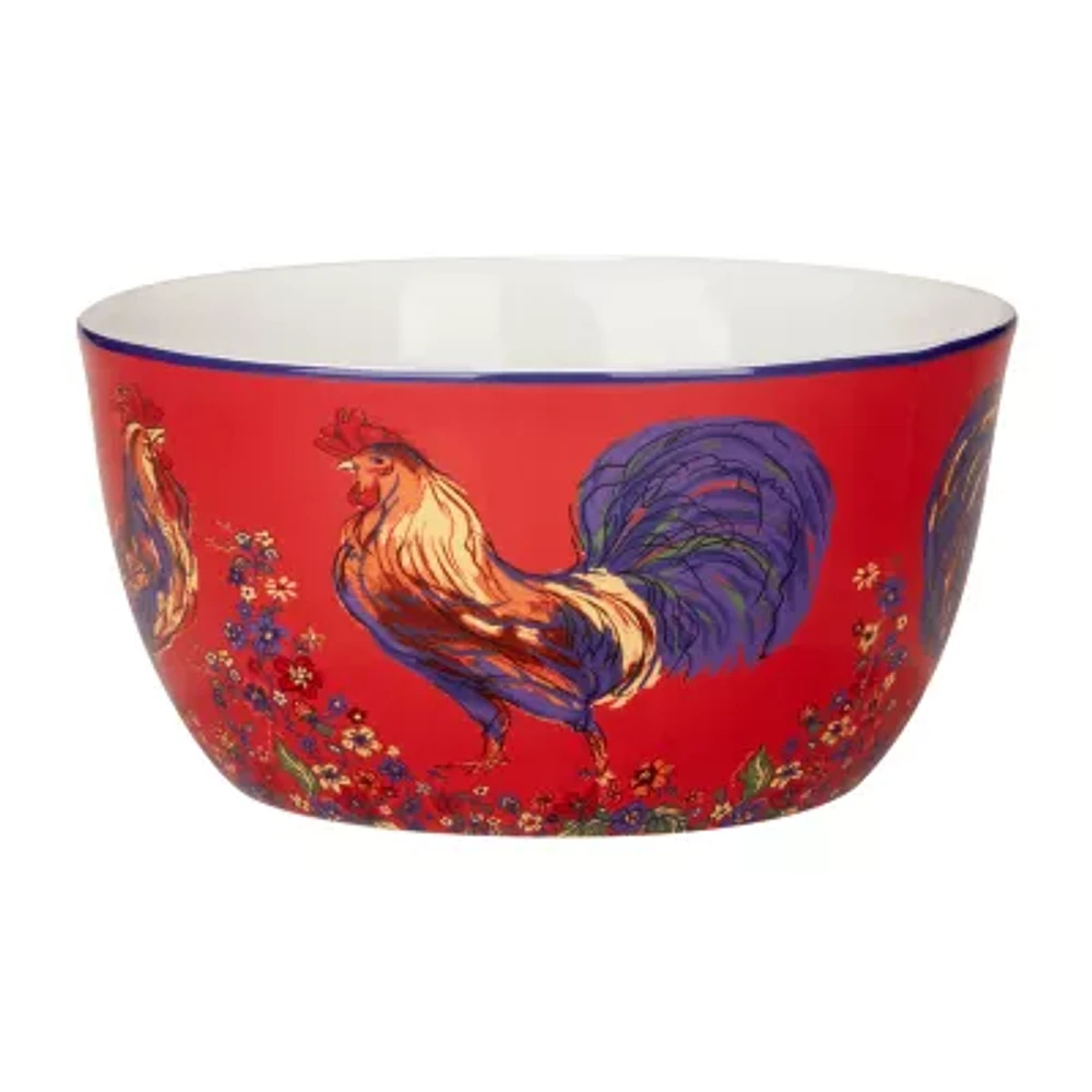 Certified International Morning Rooster Serving Bowl