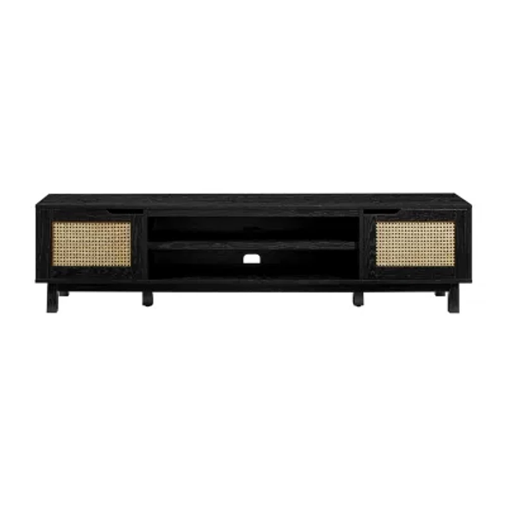 70" 2 Door Rattan TV Stand