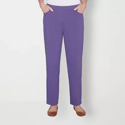 Alfred Dunner Charm School Womens Straight Pull-On Pants