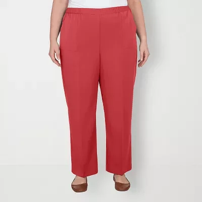 Alfred Dunner-Plus Short Sedona Sky Womens Mid Rise Straight Pull-On Pants