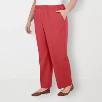 Alfred Dunner-Plus Short Sedona Sky Womens Mid Rise Straight Pull-On Pants