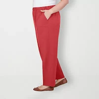 Alfred Dunner-Plus Short Sedona Sky Womens Mid Rise Straight Pull-On Pants