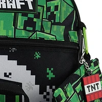 Licensed 5 Piece Minecraft Creeper Backpack Set with Lunch Bag