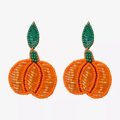 Bijoux Bar Beaded Pumpkin Drop Earrings