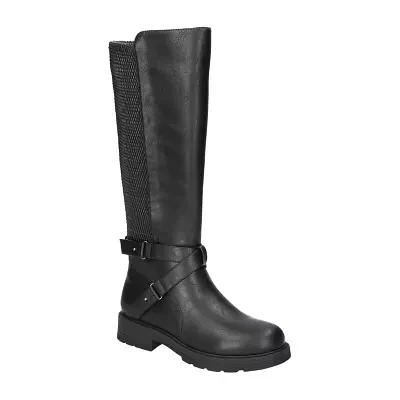 Easy Works By Street Womens Austyn Plus Extra Wide Calf Stacked Heel Riding Boots