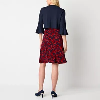 Perceptions Womens Floral Jacket Dress