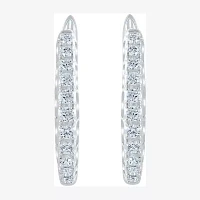 1/2 CT. T.W. Natural White Diamond 14K or Yellow Gold 20.1mm Hoop Earrings