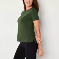 Xersion Womens Cotton Crew Neck Short Sleeve T-Shirt