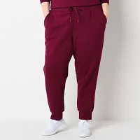 Xersion Womens Super Soft Fleece Mid Rise Plus Jogger Pant