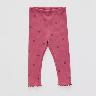 Okie Dokie Baby Girls Waffle Knit Full Length Leggings