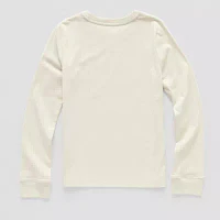 Thereabouts Little & Big Girls Round Neck Long Sleeve Graphic T-Shirt