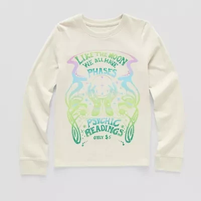 Thereabouts Little & Big Girls Round Neck Long Sleeve Graphic T-Shirt