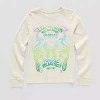 Thereabouts Little & Big Girls Round Neck Long Sleeve Graphic T-Shirt