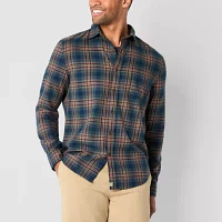 mutual weave Mens Regular Fit Long Sleeve Lightweight Flannel Shirt