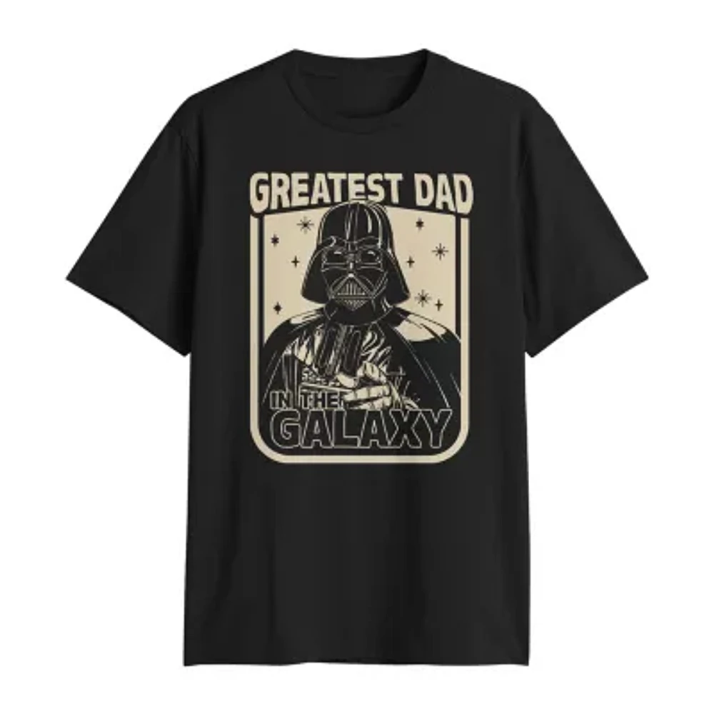 Big and Tall Mens Crew Neck Short Sleeve Regular Fit Americana Star Wars Graphic T-Shirt
