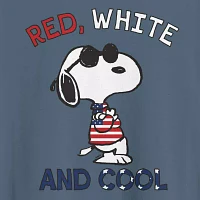 Big and Tall Mens Crew Neck Short Sleeve Regular Fit Americana Snoopy Graphic T-Shirt