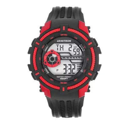 Armitron® Mens Black and Red Strap Watch