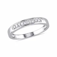 2MM 1/10 CT. T.W. Natural White Diamond Sterling Silver Wedding Band