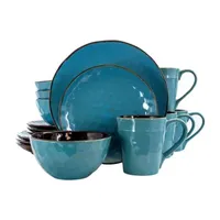 Elama Sea Glass 16-pc. Stoneware Dinnerware Set