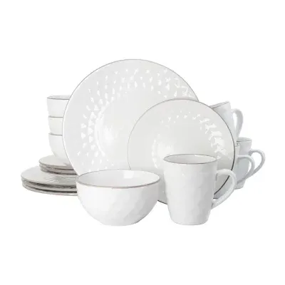 Elama Medici Pearl 16-pc. Stoneware Dinnerware Set