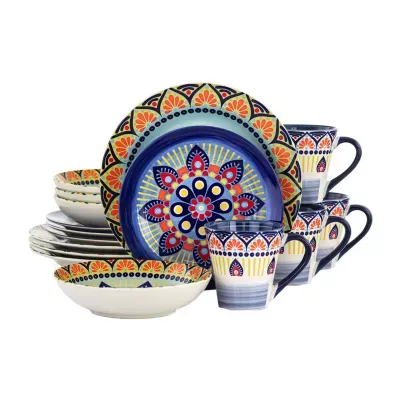 Elama Zen Mozaik 16-pc. Stoneware Dinnerware Set
