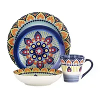 Elama Zen Mozaik 16-pc. Stoneware Dinnerware Set