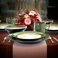 Elama Grand Jade 16-pc. Stoneware Dinnerware Set