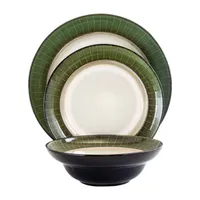 Elama Grand Jade 16-pc. Stoneware Dinnerware Set