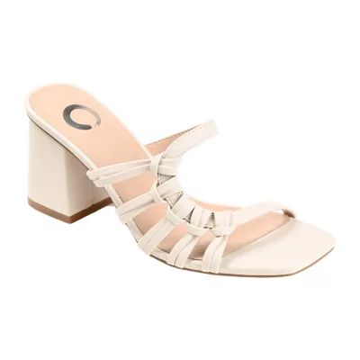 Journee Collection Womens Emory Open Toe Block Heel Pumps