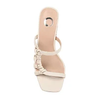 Journee Collection Womens Emory Open Toe Block Heel Pumps